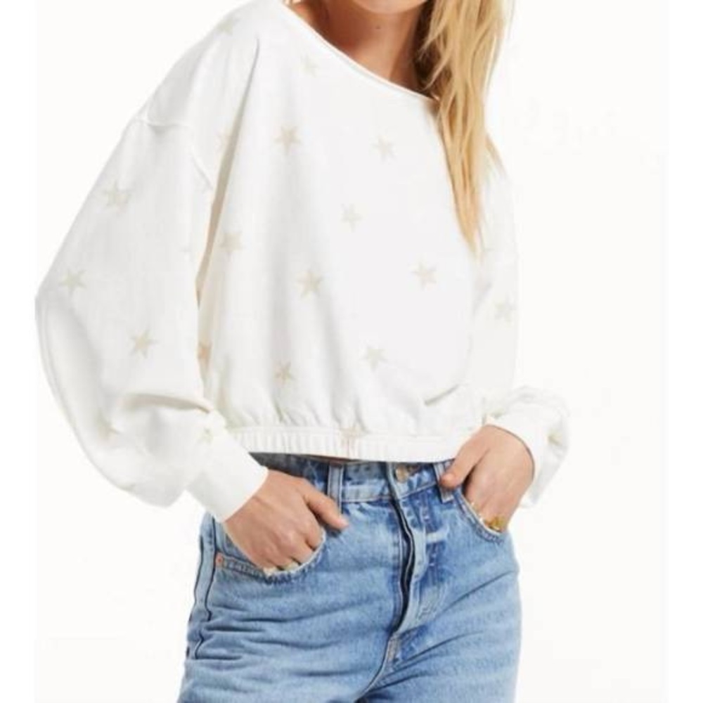 Z SUPPLY Summer Star sweatshirt in Cream | Size M